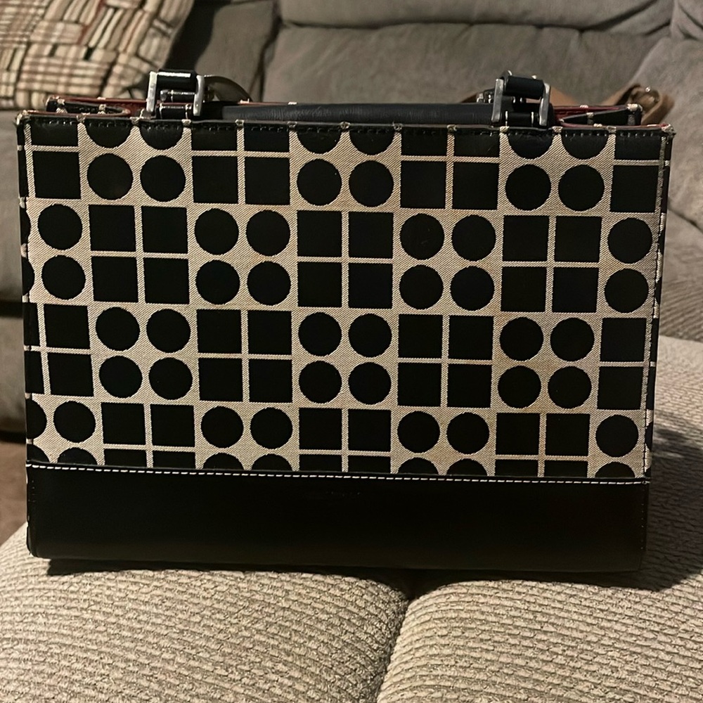Kate Spade Black and White Geometrical Handbag